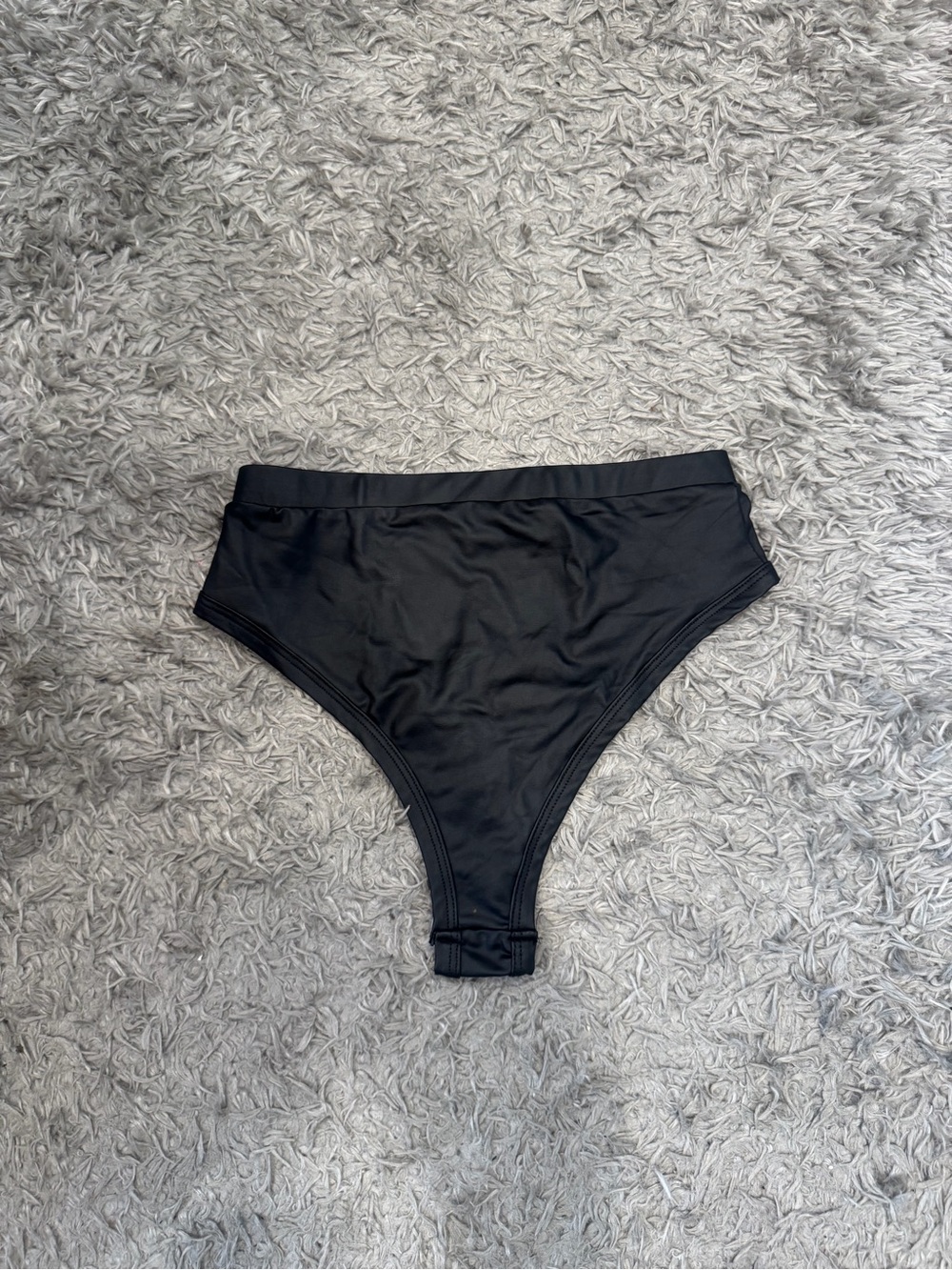 iheartraves mid-rise faux leather bikini bottoms